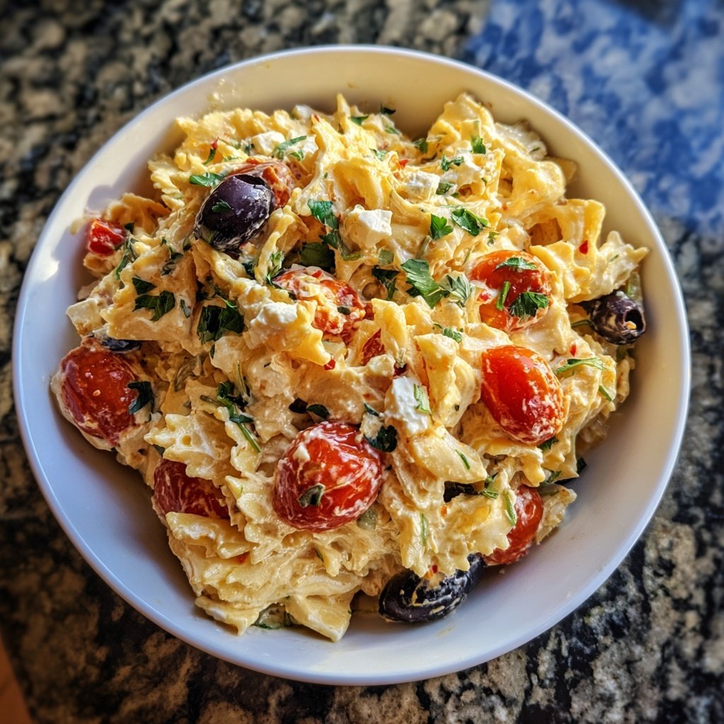 Mediterraner Nudelsalat Cremig