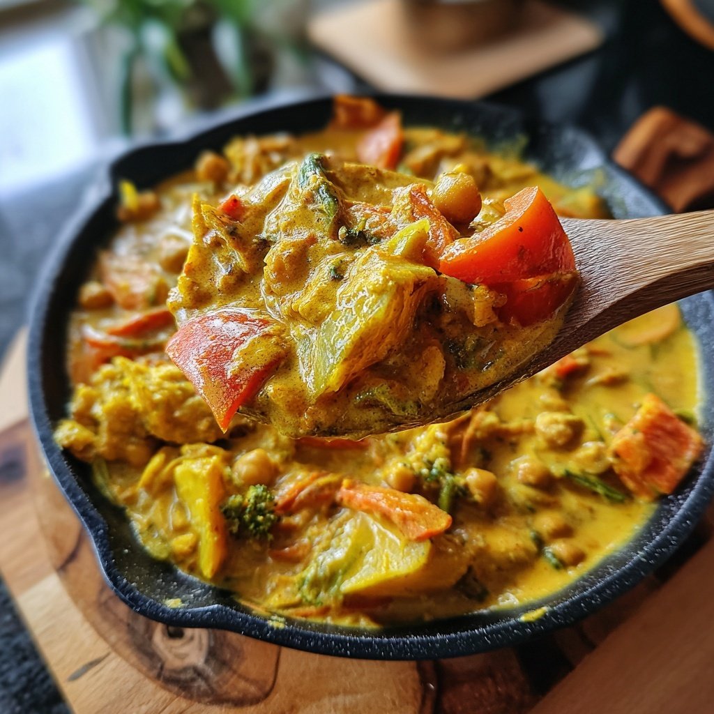 Vegetarisches Abendessen mit Curry