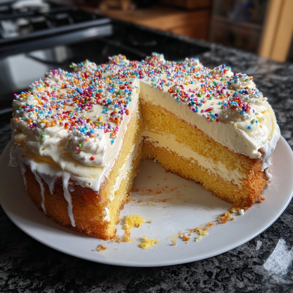 Geburtstagskuchen mit Sahnecreme