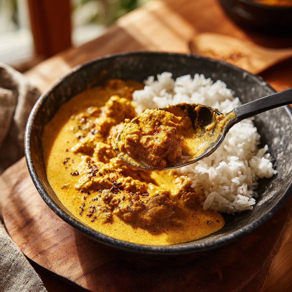 Vegetarisches Abendessen mit Linsencurry